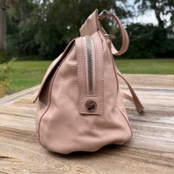 Orciani Sveva Notturno Leather Handbag Blush Pink Top Handle Crossbody - Picture 5 of 14